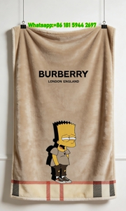 Burberry Bart Simpson Flannel Sofa Throw Blanket for Wall Decor B048